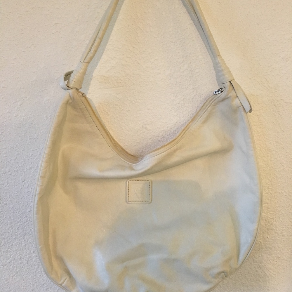 Ann Klein Vintage White Leather Hand Bag